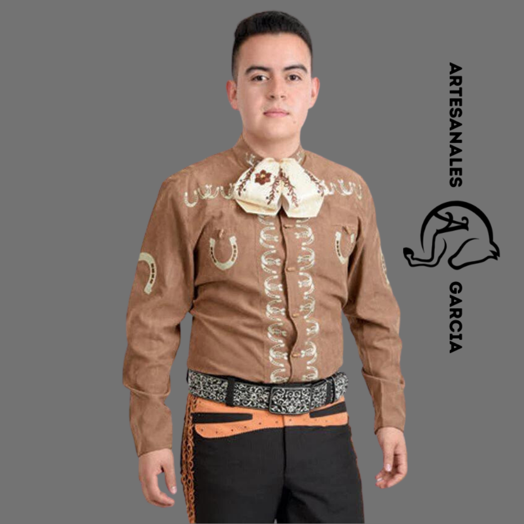 Camisa Charra Herraduras Beige WD 822