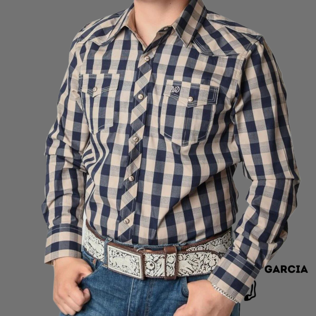 Camisa Vaquera Cuadro Flannel Beige WD 902