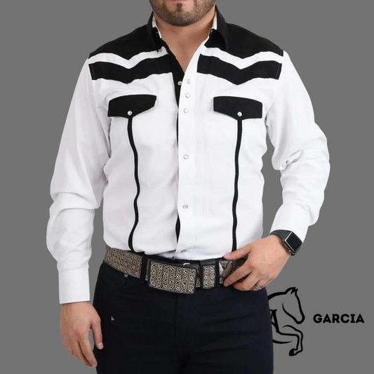 Camisa Vaquera Negro / Blanco WD 905