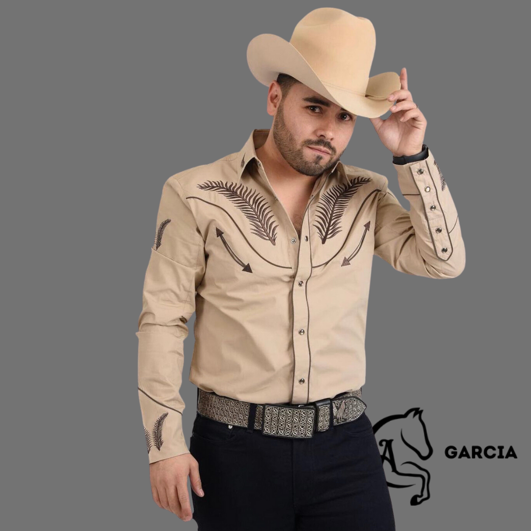 Camisa Vaquera Pluma Beige / Café WD 918