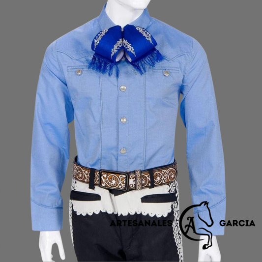 Camisa Charra Solida Azul Cielo WD 869