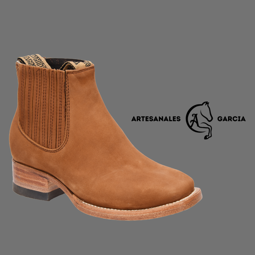 Botin Rodeo  de Nino Punta Cuadrado Nobuck Gamuza Tabacco Miel WD 351