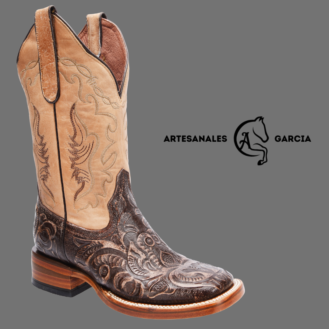 Bota Rodeo Dama Cincelada Cafe / Cognac / Negra / Orix