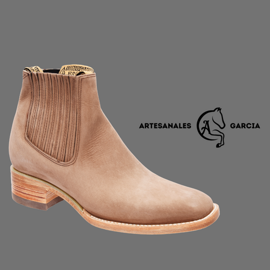 Botin Rodeo Punta Cuadrado Nobuck Gamuza Nogal WD 740