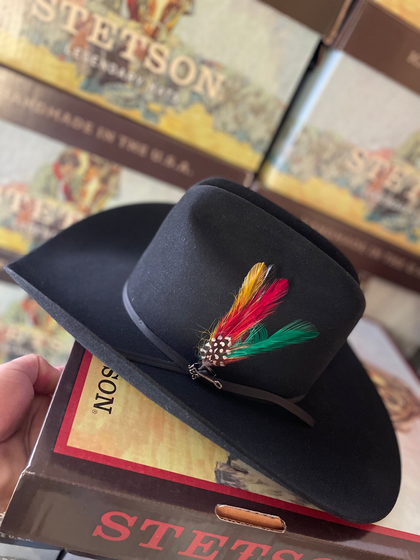 6X Spartan Stetson Felt Hat Texana Negro Artesanales Garcia